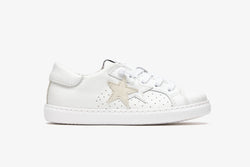 LOW SNEAKERS IN WHITE LEATHER WITH DETAILS IN ICE CRUST