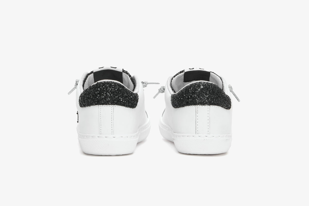 りな SNEAKERS PLATFORM 4 CM IN PELLE BIANCA CON DETTAGLI IN