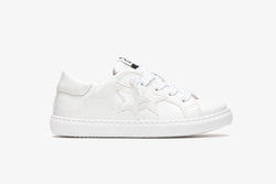 LOW WHITE PATENT SNEAKERS WITH WHITE LEATHER DETAILS
