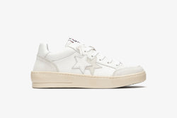 NEW STAR SNEAKER IN WHITE LEATHER WITH ICE CRUST DETAILS