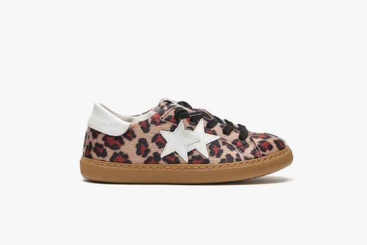 SNEAKERS LOW IN CAVALLINO ECOLOGICO LEOPARDATO CON DETTAGLI IN