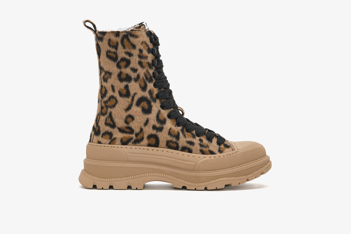 TIP STAR HIGH SNEAKER IN SPOTTED BROWN ECOFUR – 2Star