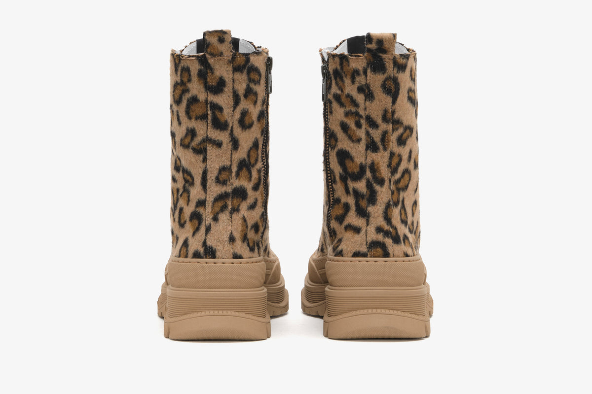 TIP STAR HIGH SNEAKER IN SPOTTED BROWN ECOFUR – 2Star