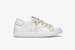 LOW SNEAKERS IN WHITE LEATHER WITH DETAILS IN ICE CRUST