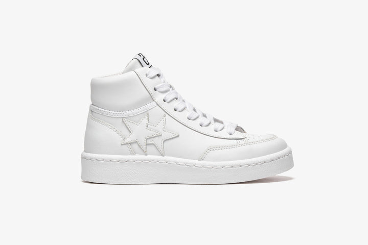 STAR HIGH SNEAKERS IN WHITE LEATHER