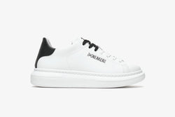 PRINCE SNEAKERS IN WHITE LEATHER WITH BLACK DETAILS