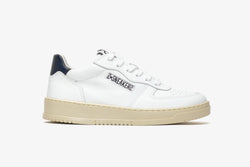 DUBAI SNEAKER IN WHITE LEATHER WITH DETAILS IN BLUE LEATHER