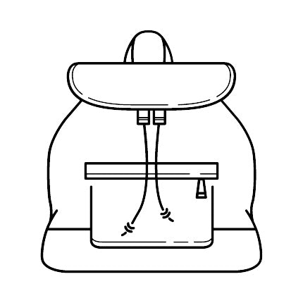 Graphic of a backpack outline